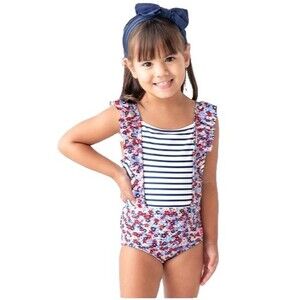 Ruffle Butts Cottage Tea One‑Piece Swimsuit 12–18M UPF 50+ Ruffle Straps Preown